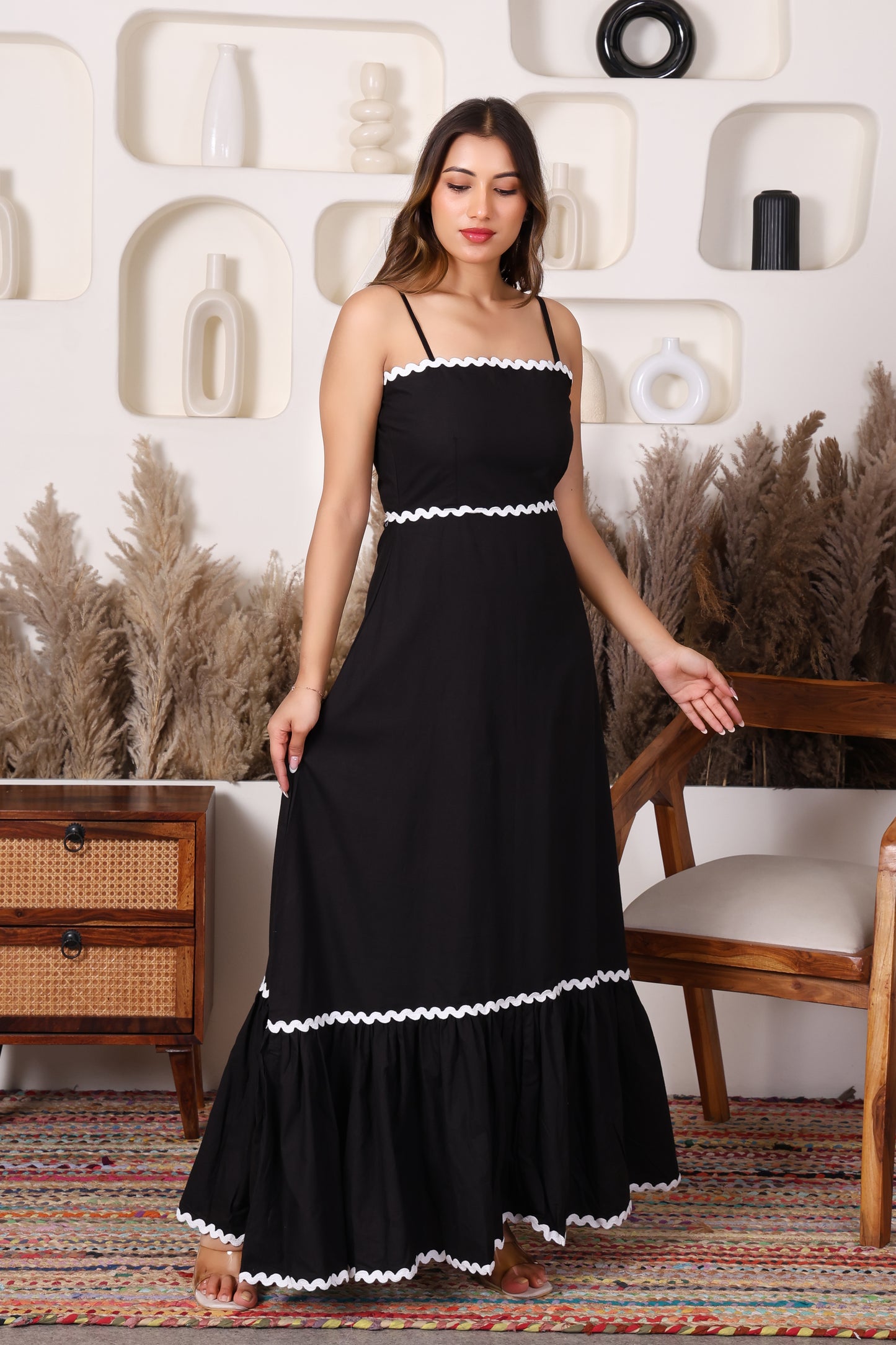 The Mono Zig-Zag Glam Dress