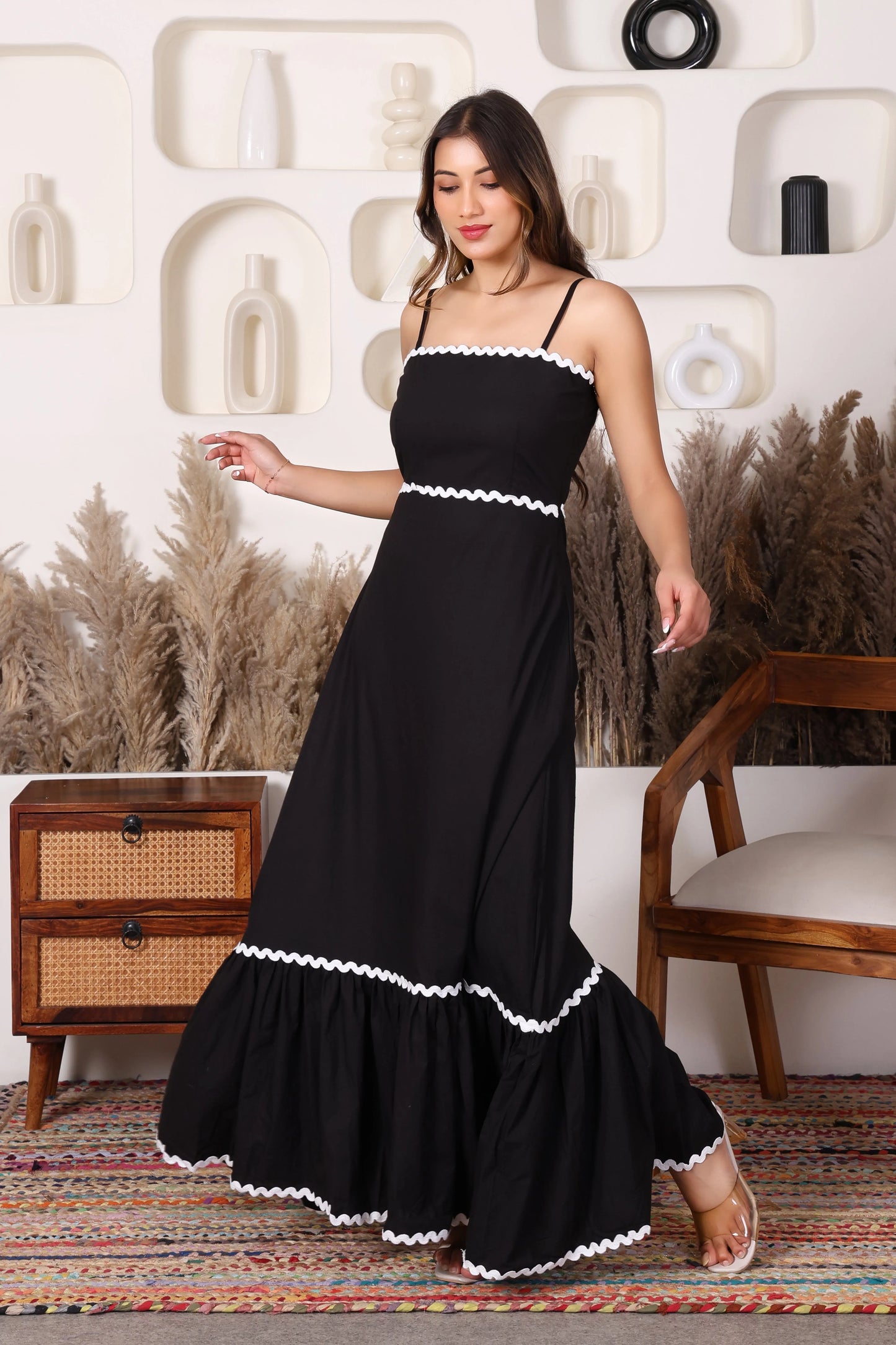 The Mono Zig-Zag Glam Dress