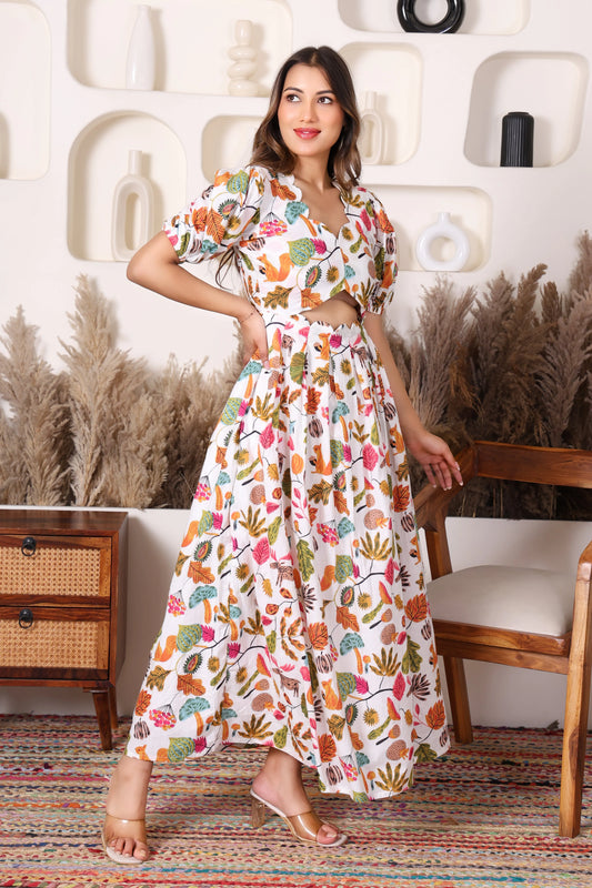 Boho Bloom Cut-Out Maxi Dress