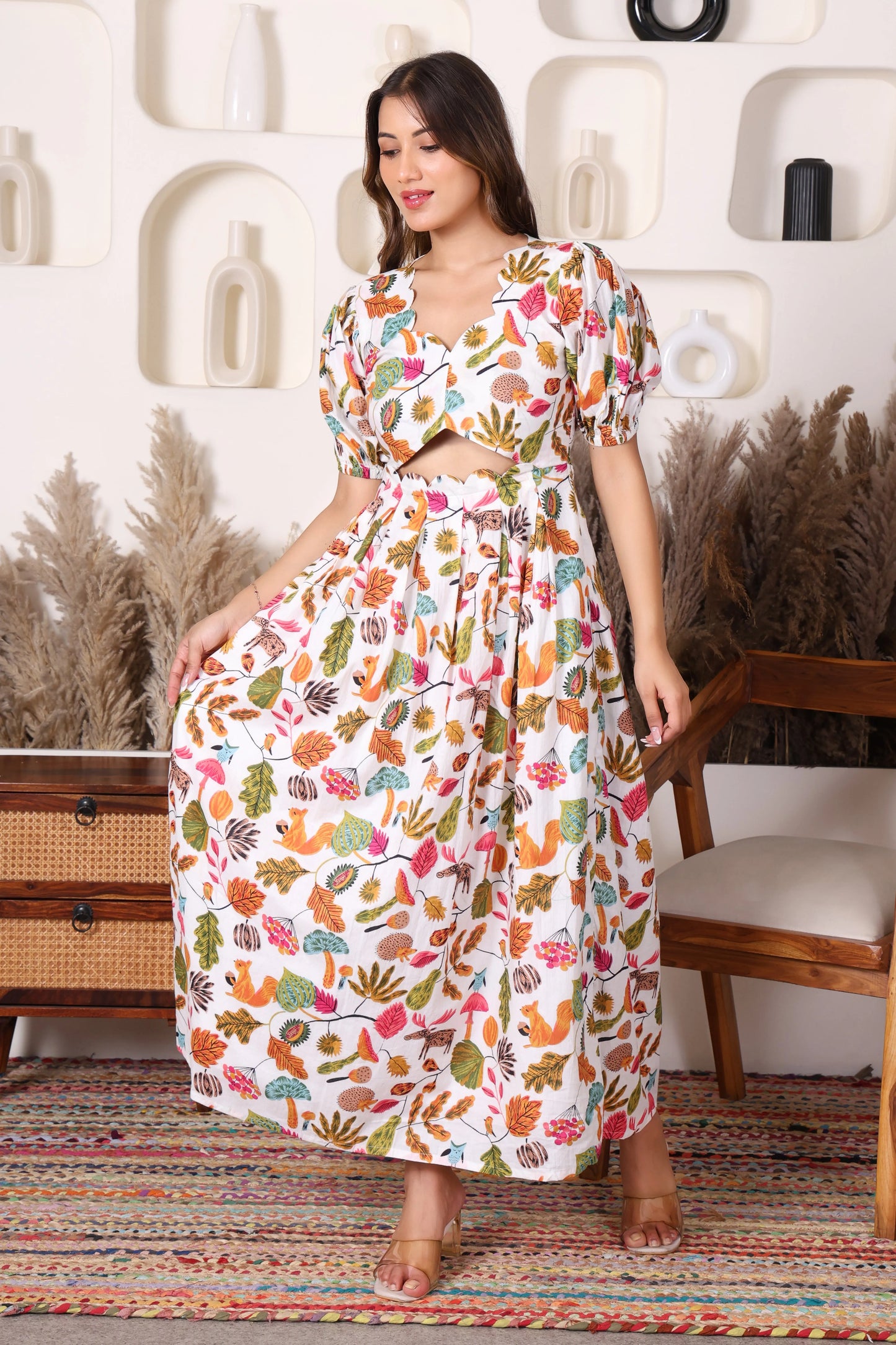 Boho Bloom Cut-Out Maxi Dress