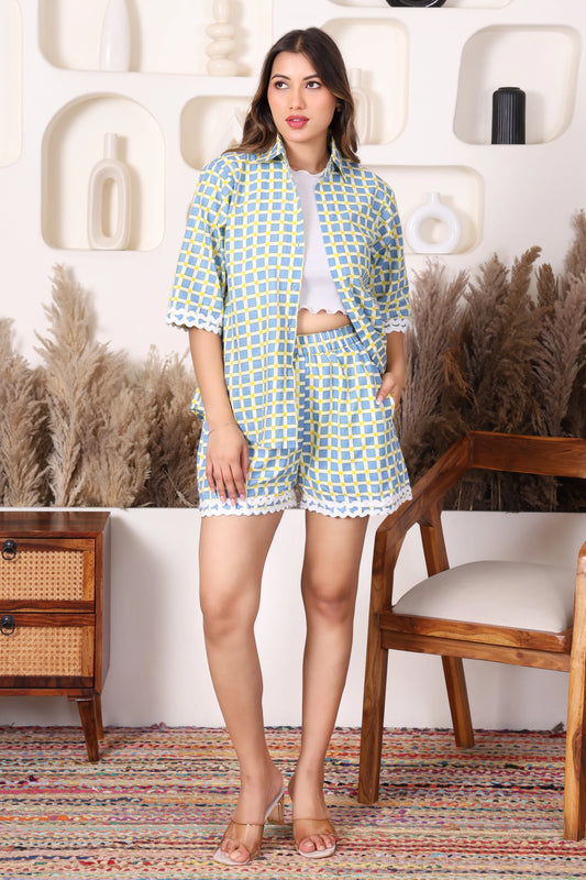 Lemon Grid Co-ord Set