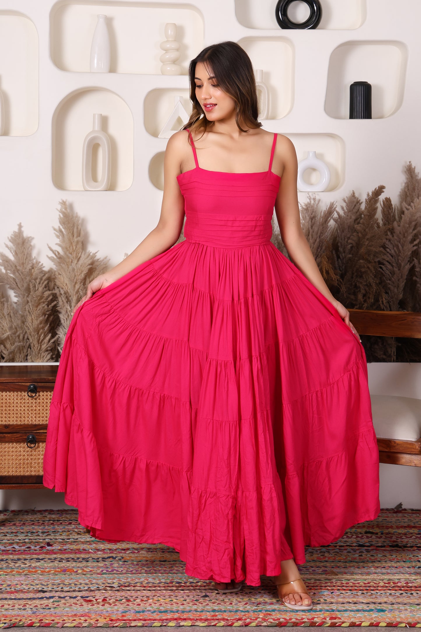 Rosé Ruffle Maxi