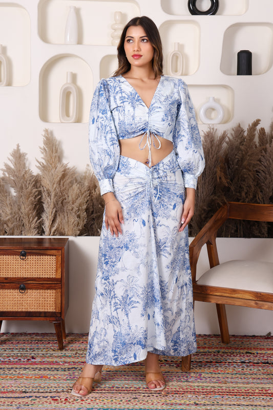 Blue Toile Print Co-ord Set